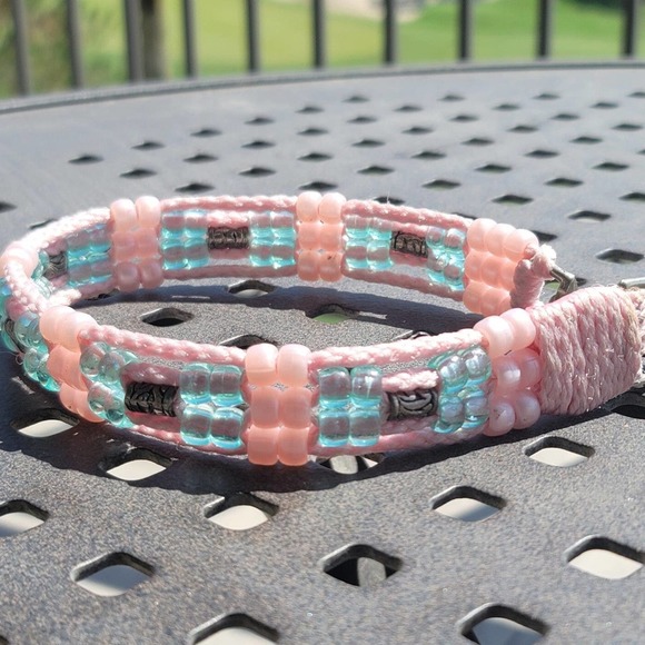 Custom Handmade Beaded Bling Dog Collar - Picture 2 of 3